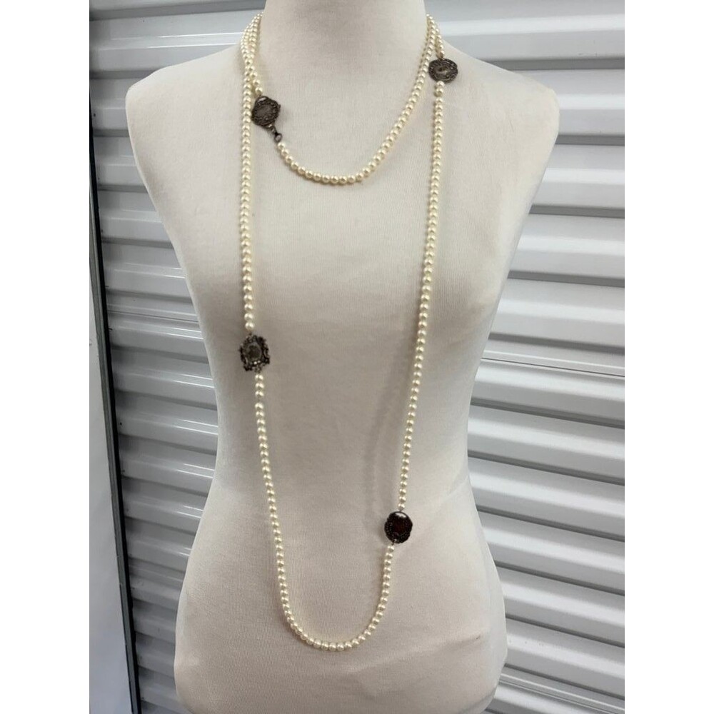 T Foree Sterling Silver and Pearl Necklace